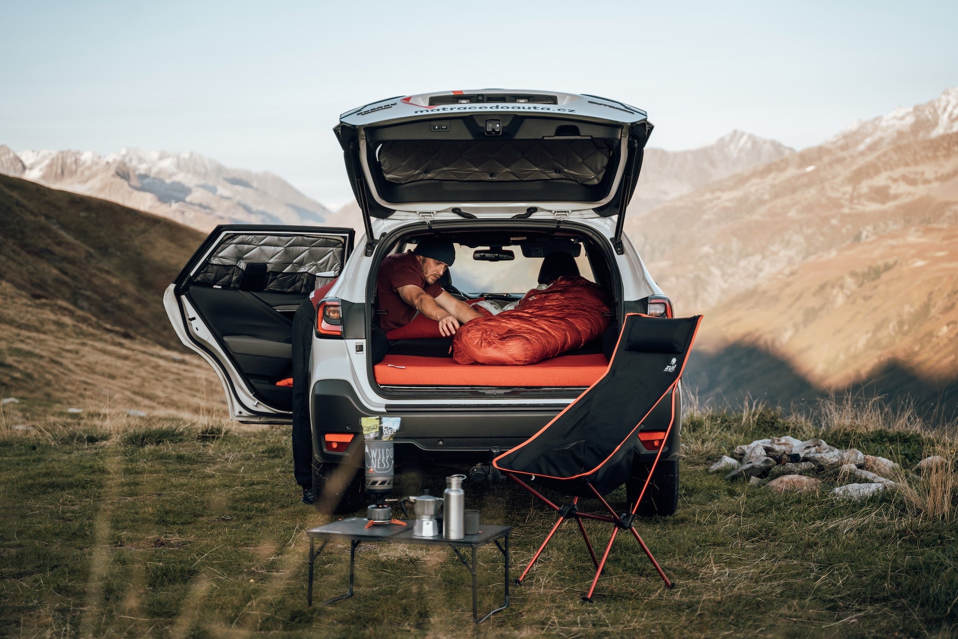 adventre Subaru Outback in Swiss Alps